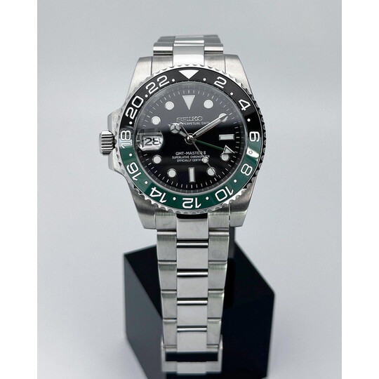 Custom Seiko Mod • Lefty Sprite GMT-Master II on Oyster Bracelet • 40mm